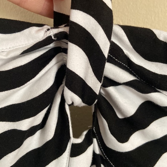 Betsey Johnson Izzy halter dress mini short zebra animal print Large Bodycon - Picture 4 of 7